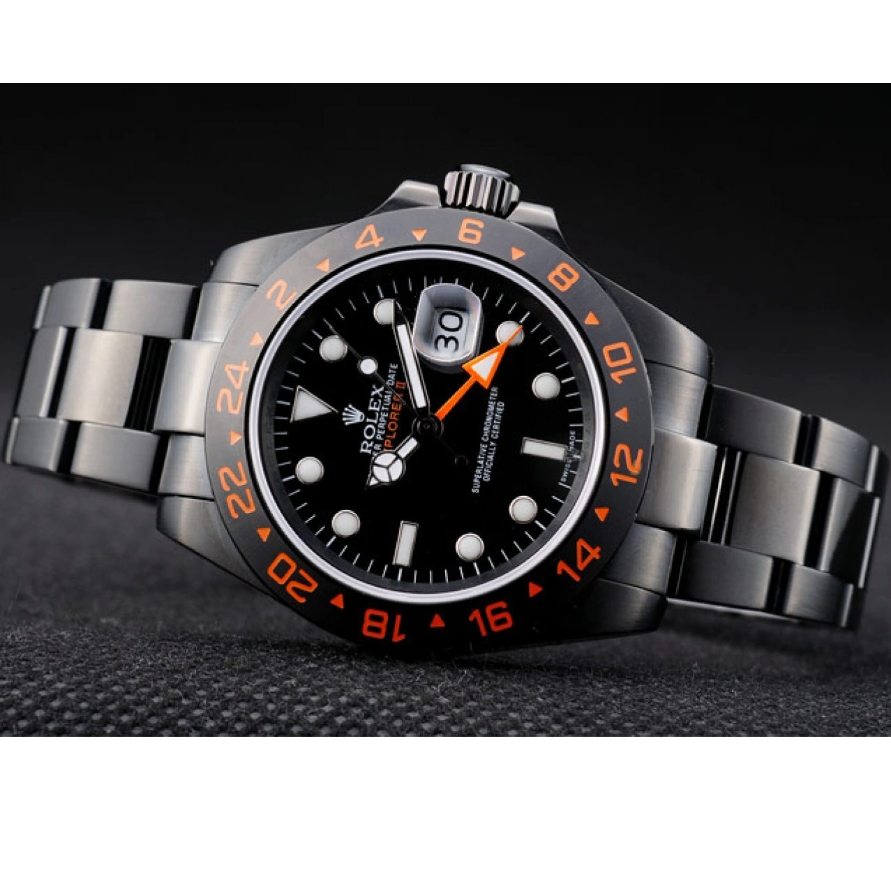 Aaa replica watch Dial Watch Explorer Rolex Bezel Black Black Ceramic 0820